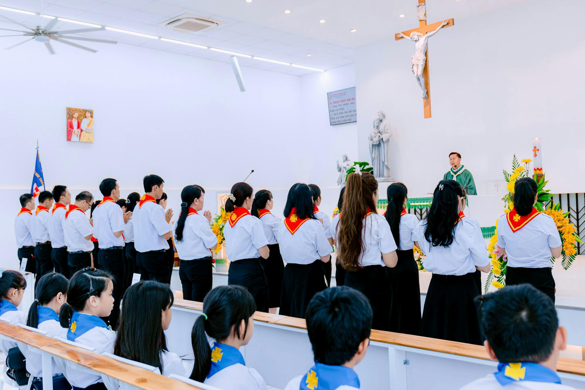 Youth gathered at church